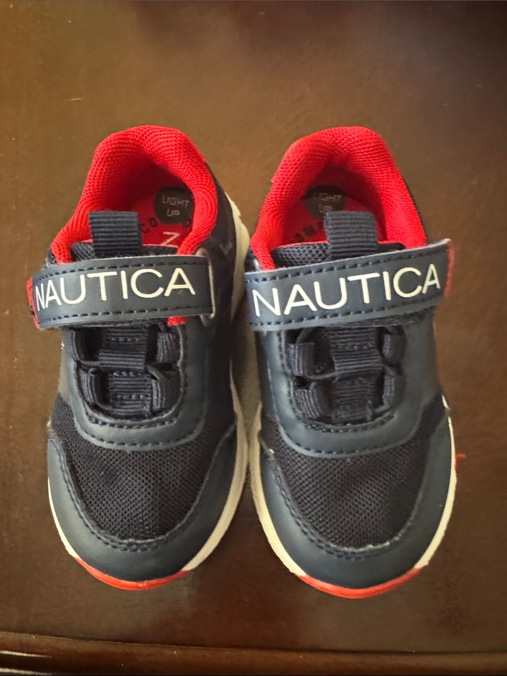 Nautica Toddler Navy and Red Hook-and-Loop Sneakers
